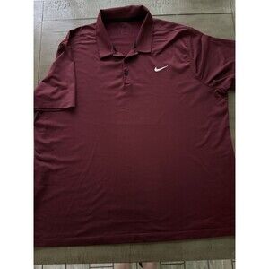 Nike Polo Shirt Mens 3XL Maroon Dri Fit Short Sleeve Golf Casual